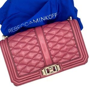 REBECCA MINKOFF QUILTED LEATHER LOVE CROSSBODY BAG